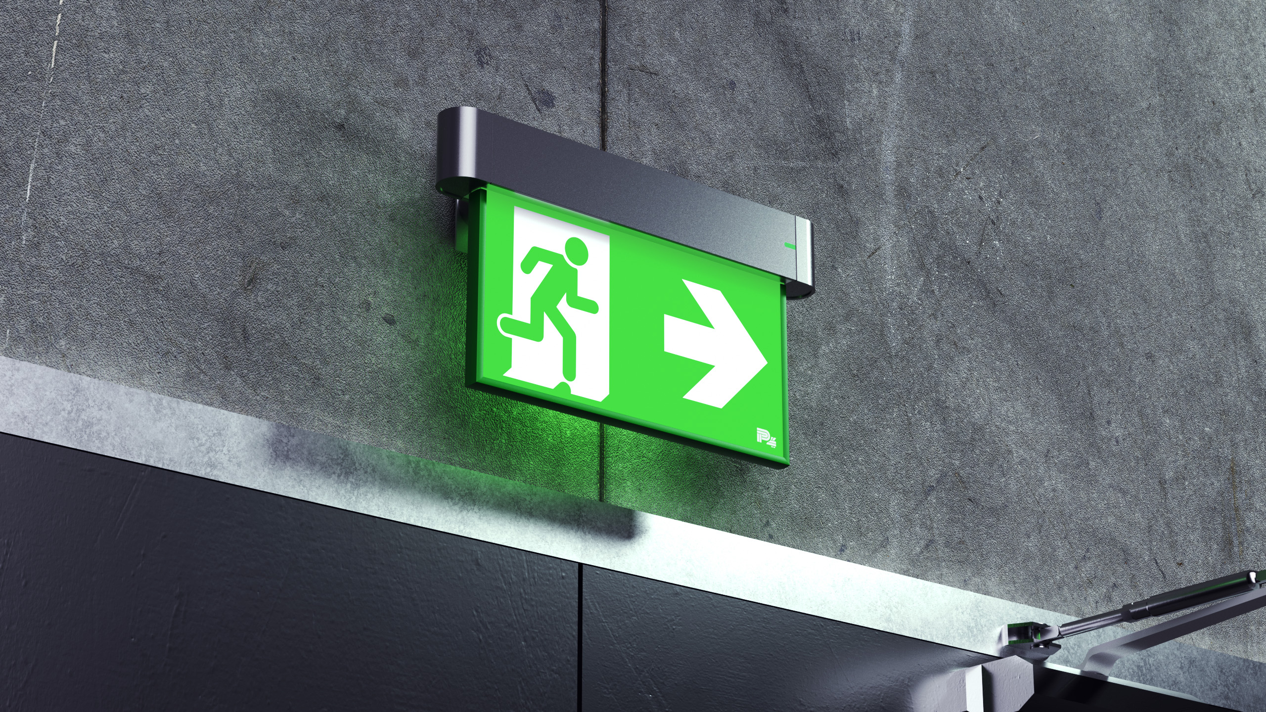 Emergency exit signs Industrial design